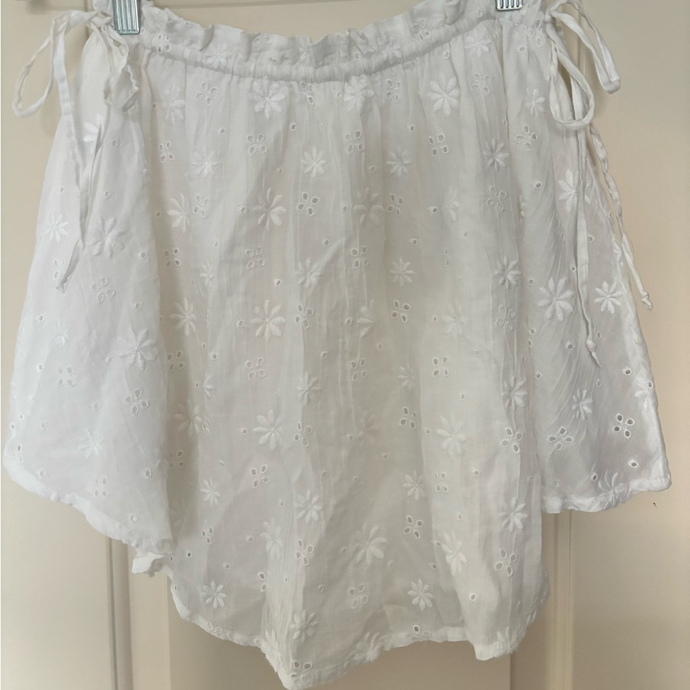 Aerie side tie eyelet mini skirt